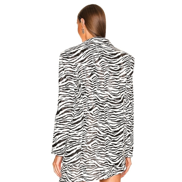 Free People x Ronny Kobo Zebra Faux Leather Oversized Blazer Skirt Set - Picture 13 of 16